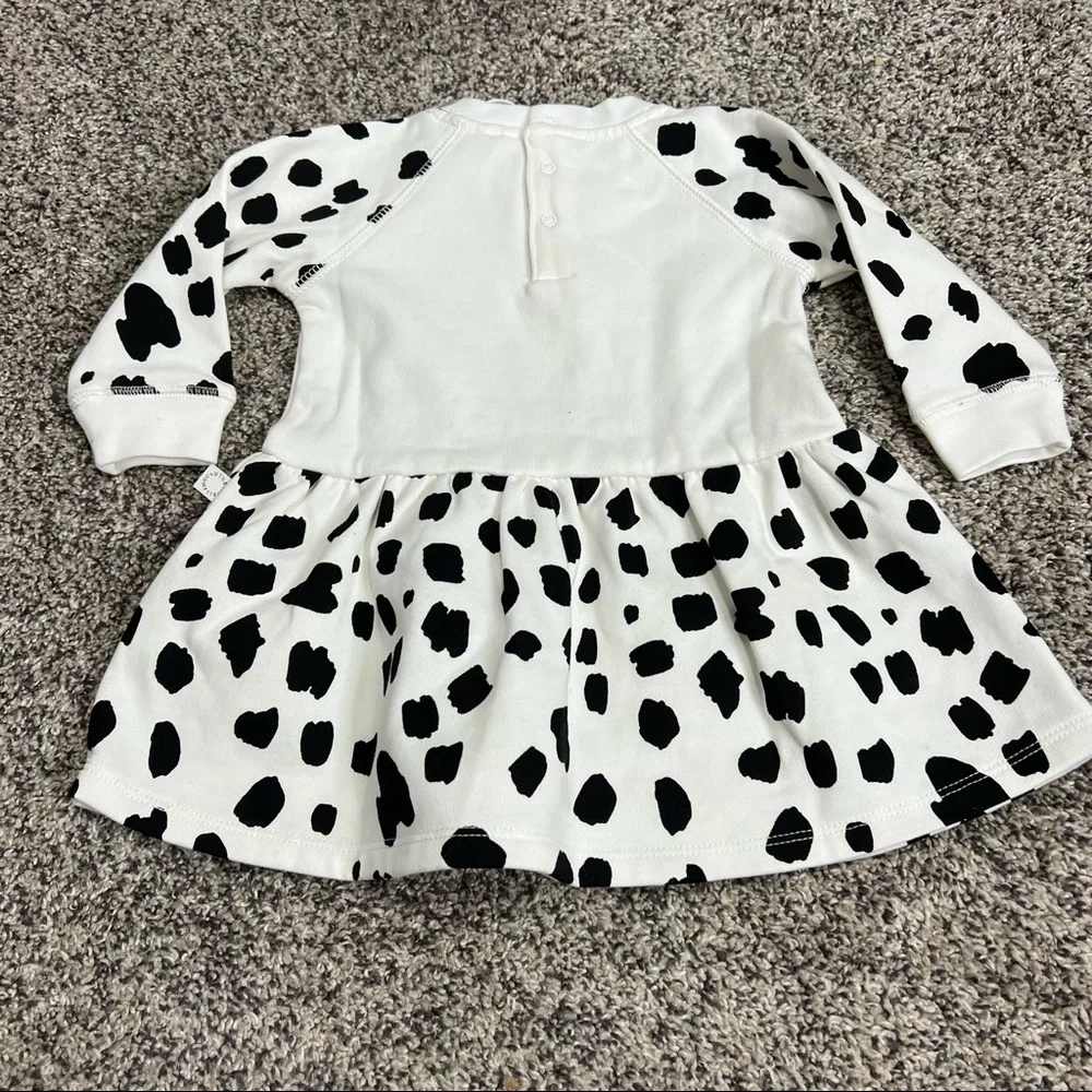 STELLA MCCARTNEY Baby White Fleece Spotty Dog Dress 6 Months - Picture 2 of 5